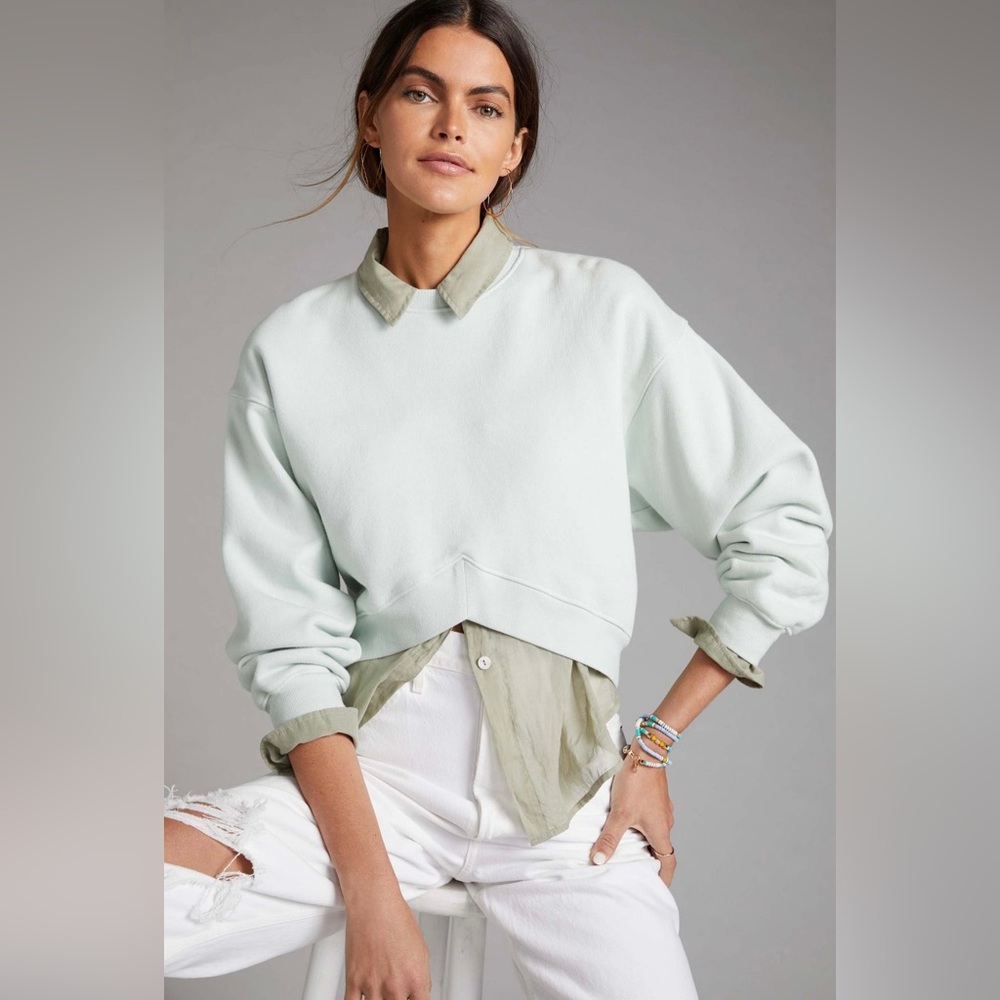 AGOLDE Chevron Sweatshirt - Mint - Medium - NWOT